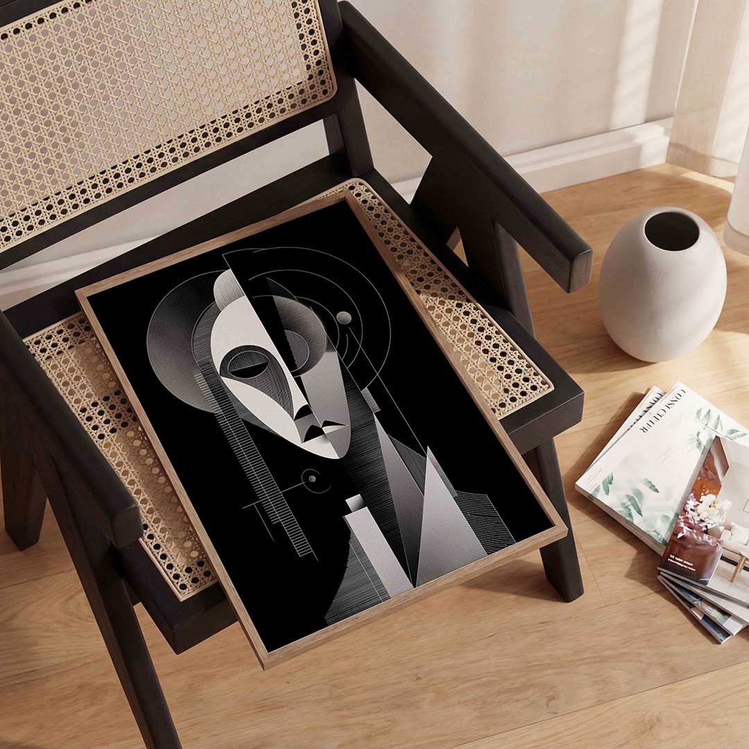 Abstracte gezichtsfiguur Poster