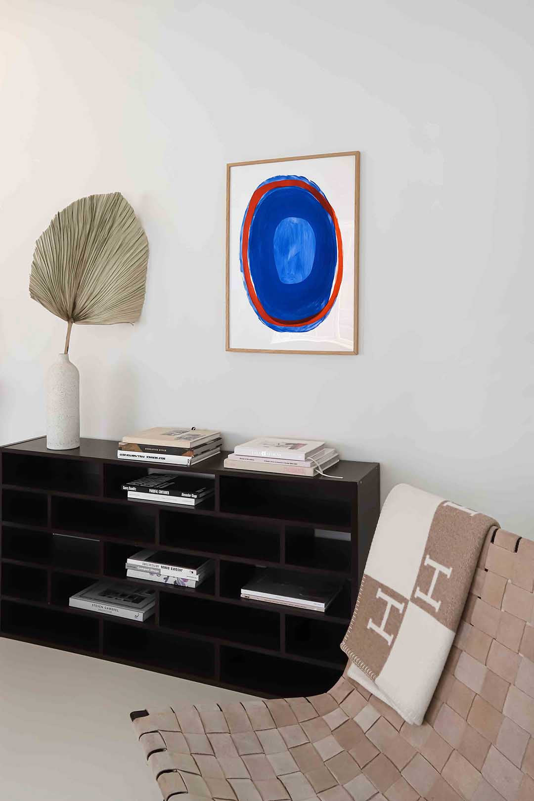 Blauwe en rode cirkel Poster