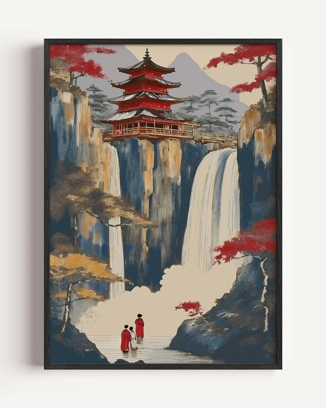 Mystieke Oosterse Waterval Poster-WallArtistic