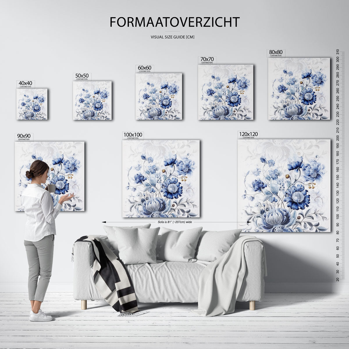 Blauwe bloemen Poster