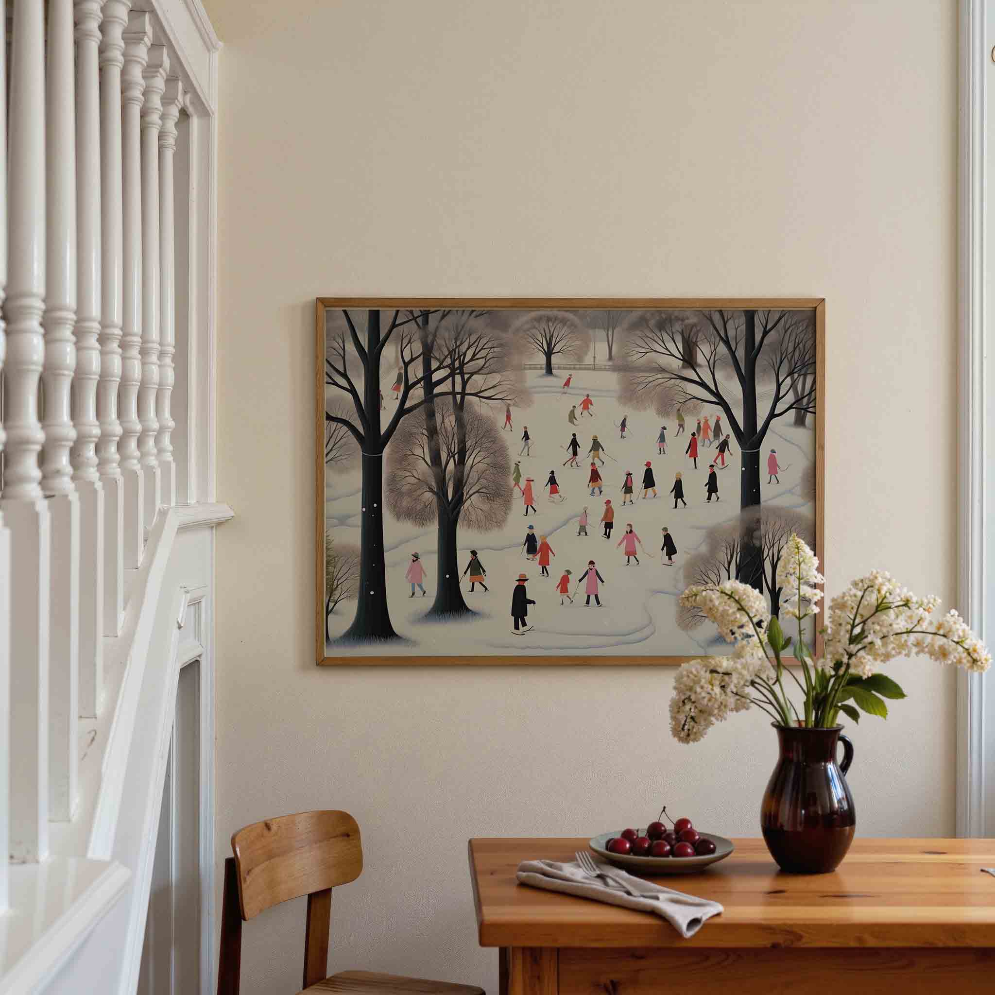 Winterse schaatstaferelen Poster