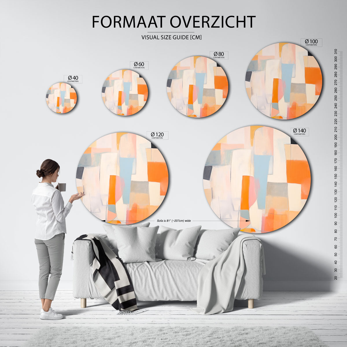 Abstracte vormen Muurcirkel