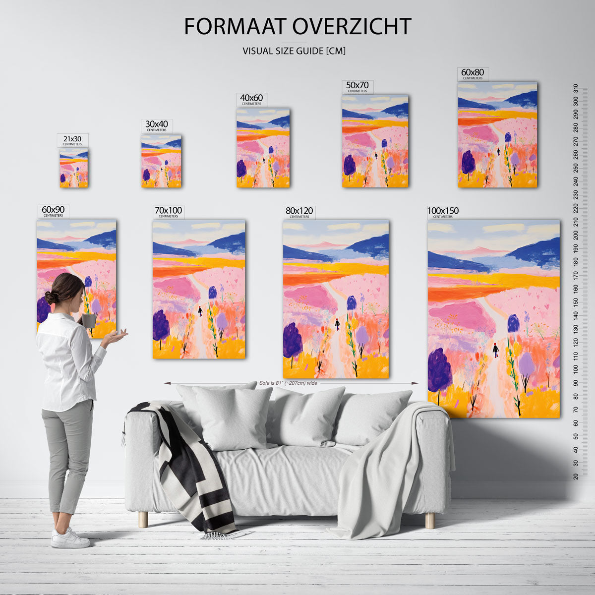 Landschap met wandelaar Poster