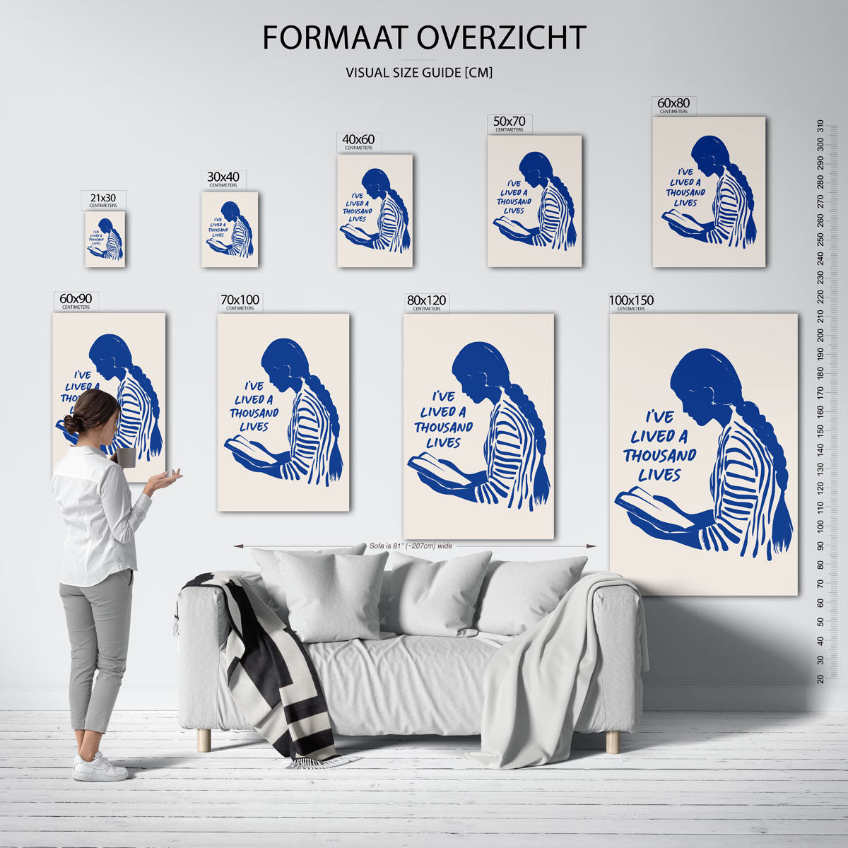 Lezend figuur met tekst Poster