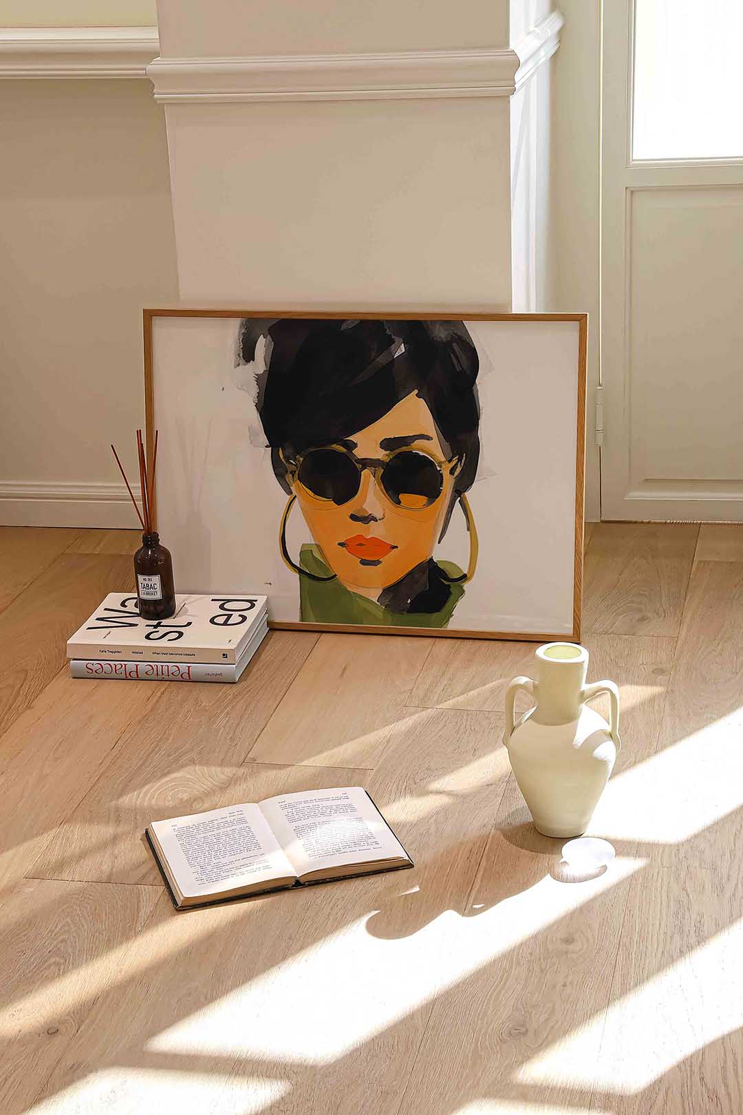 Vrouw met zonnebril Poster