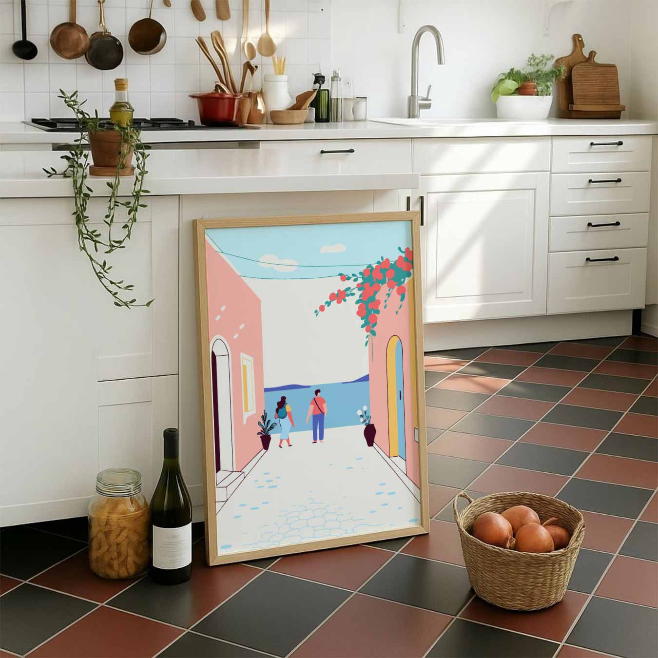 Dromerige Straat aan Zee Poster-WallArtistic
