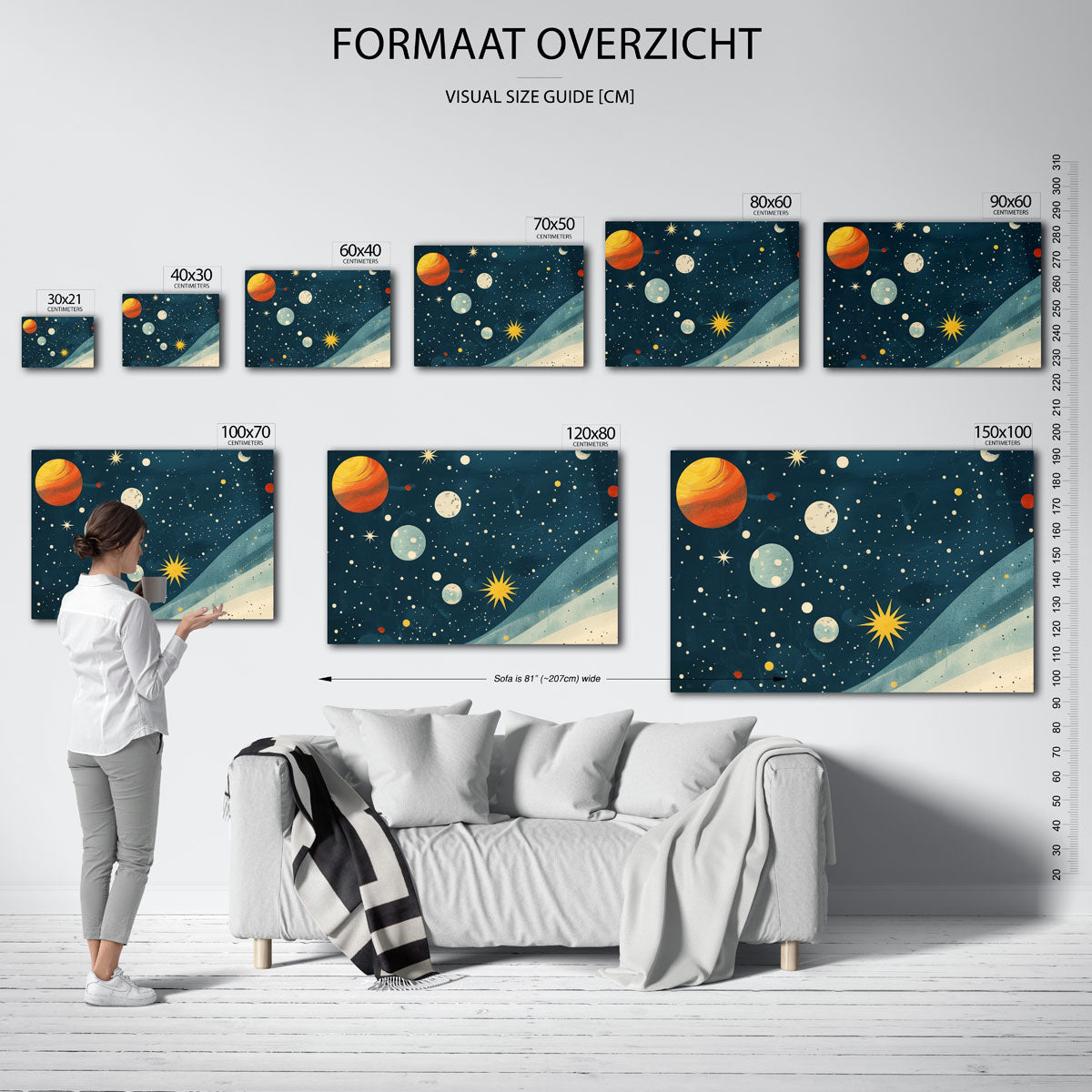 Planeten en sterren Poster
