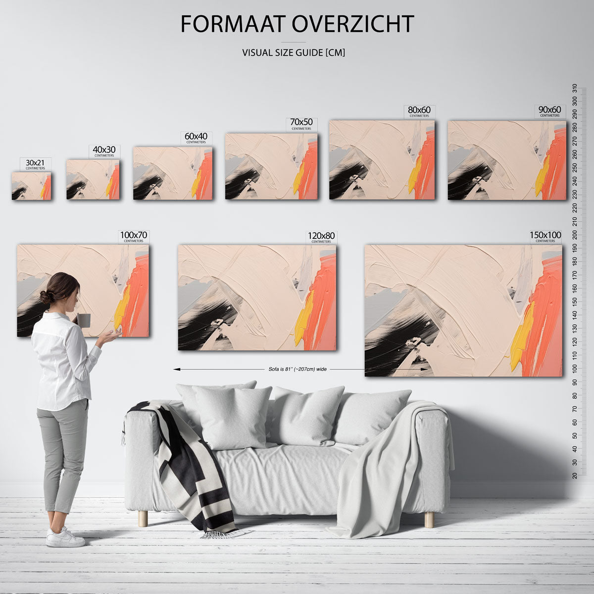 Abstracte penseelstreken Poster