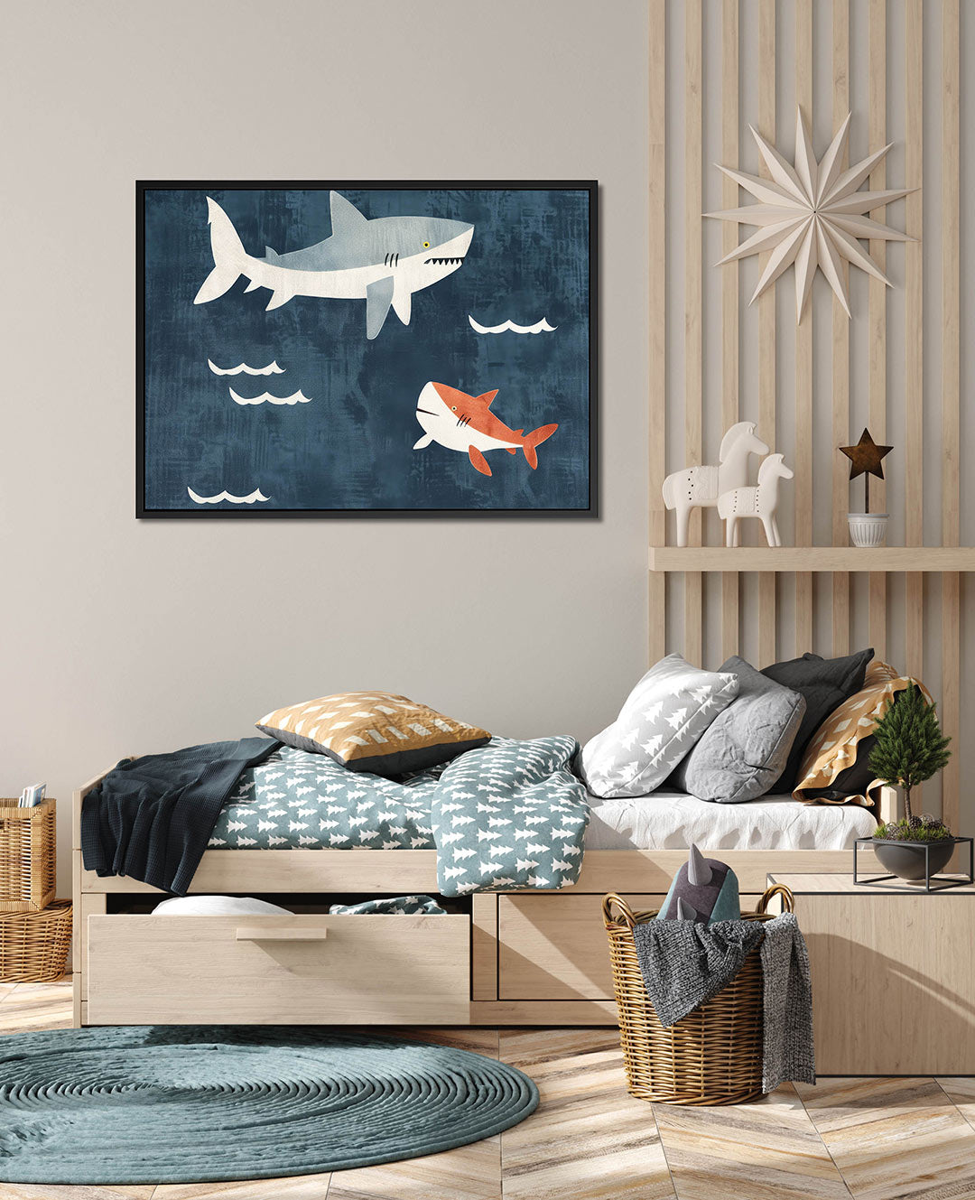 Grafische haaien Kunstwerk