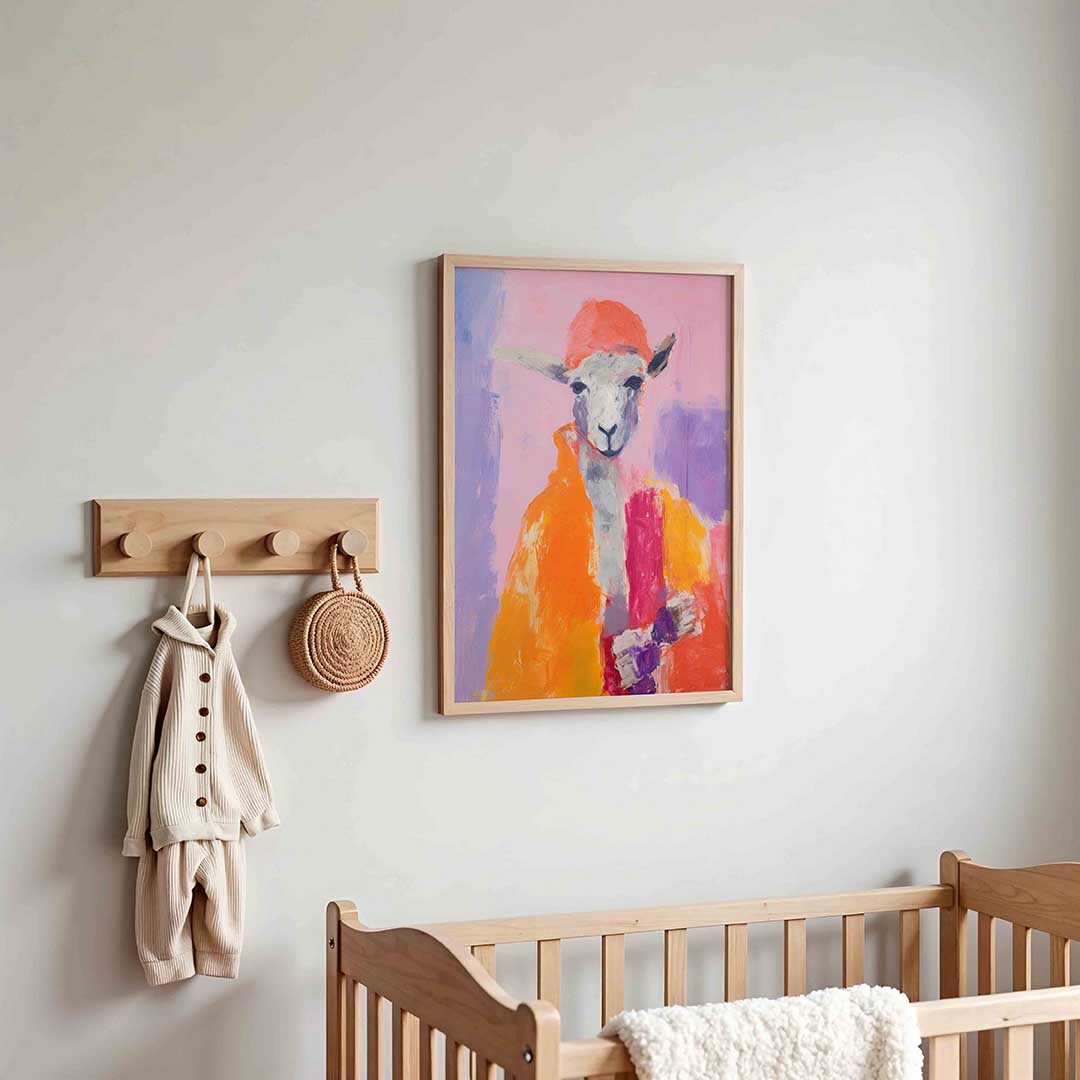 Schaap met oranje muts Poster