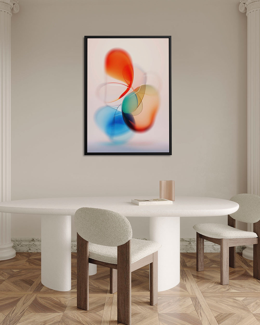 Vloeiende kleurencompositie Kunstwerk