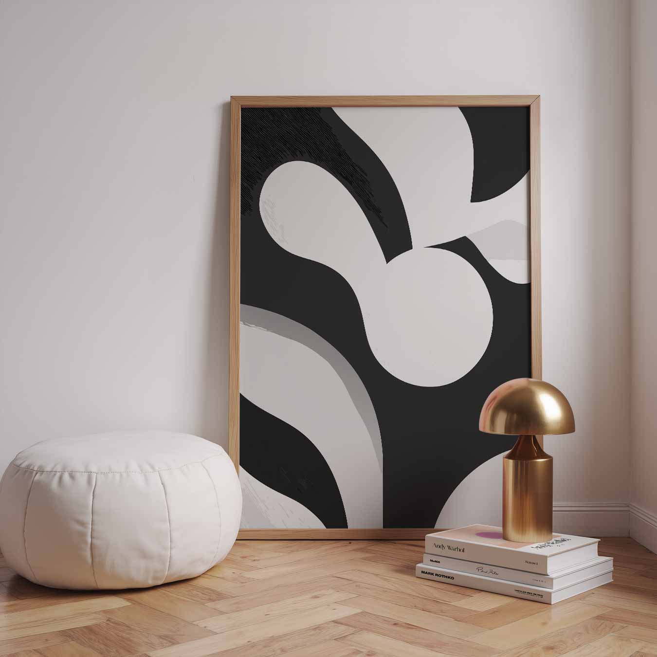 Moderne Zwart-Wit Abstracte Poster-WallArtistic