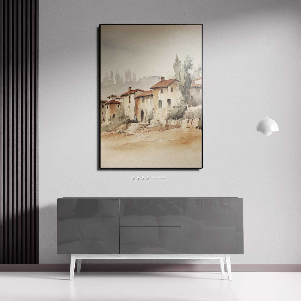 Dromerige Toscaanse Dorpstafereel Kunstwerk-canvas-dibond-plexiglas-wanddecoratie-WallArtistic