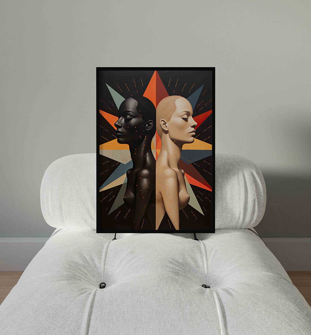 Twee gezichten in profiel Poster