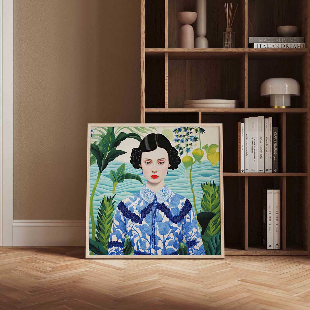 Vrouw met planten Poster