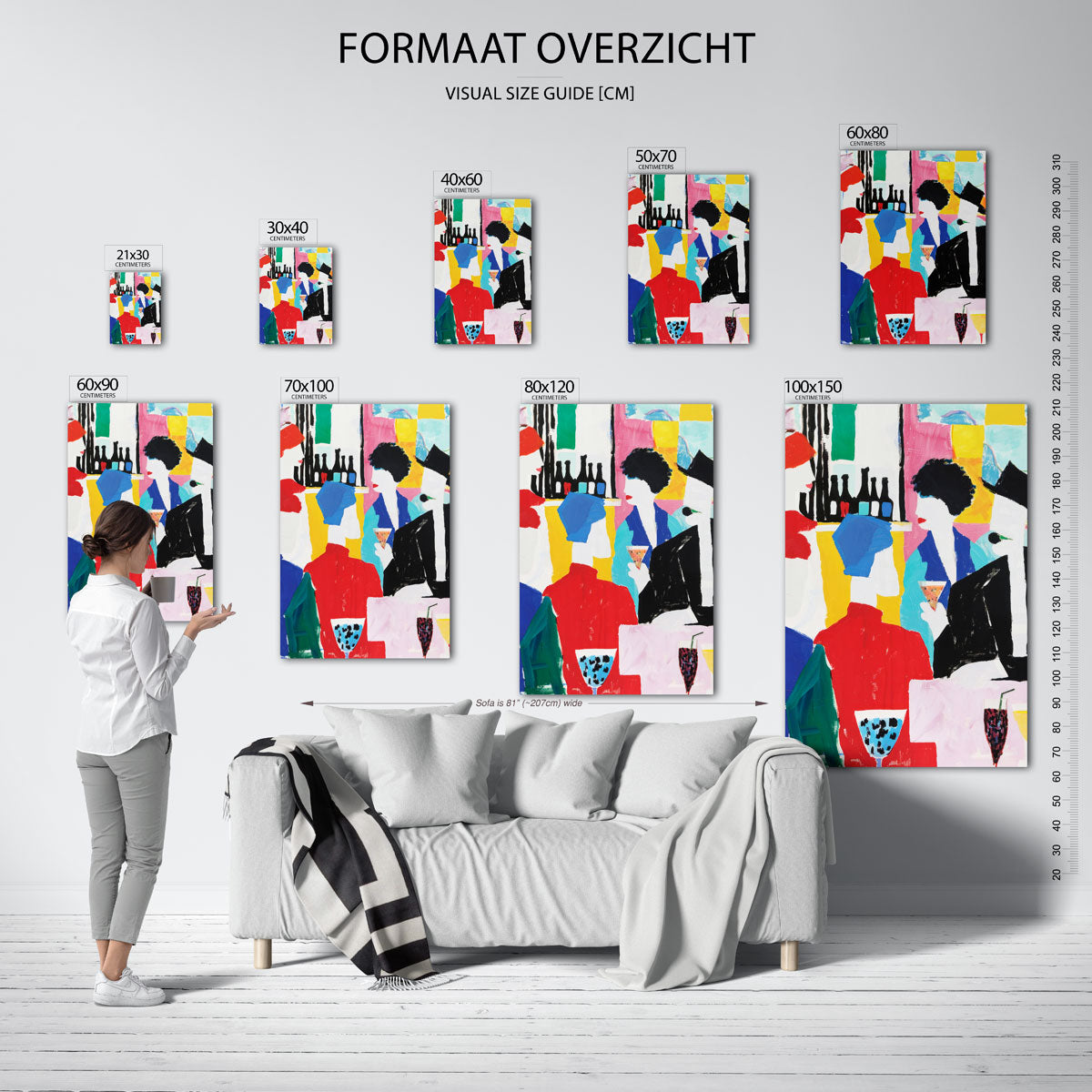 Gezelschap met drankjes Poster
