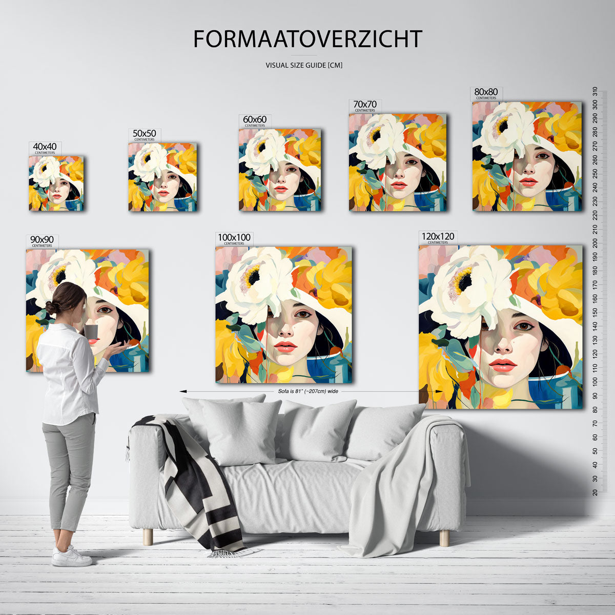 Vrouw met bloemen Poster