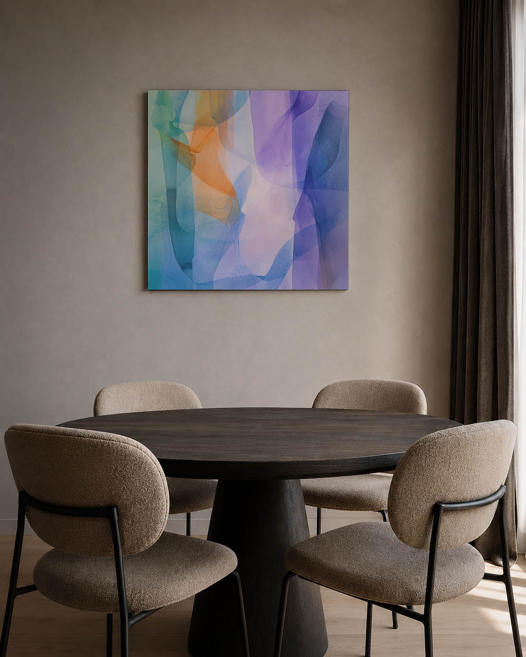 Vloeiende kleurencompositie Kunstwerk