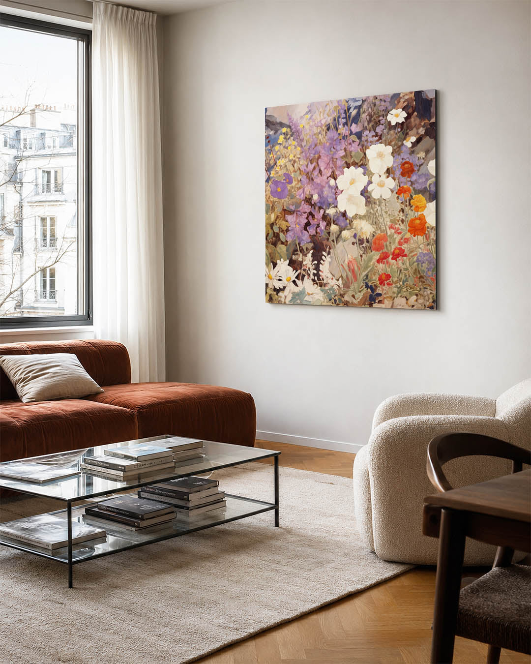 Bloemenpracht in pastel Kunstwerk