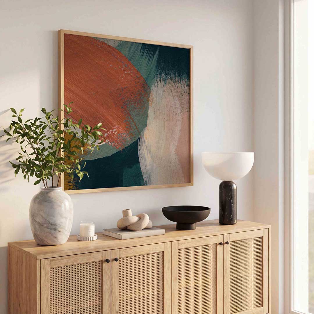 Abstracte penseelstreken Poster
