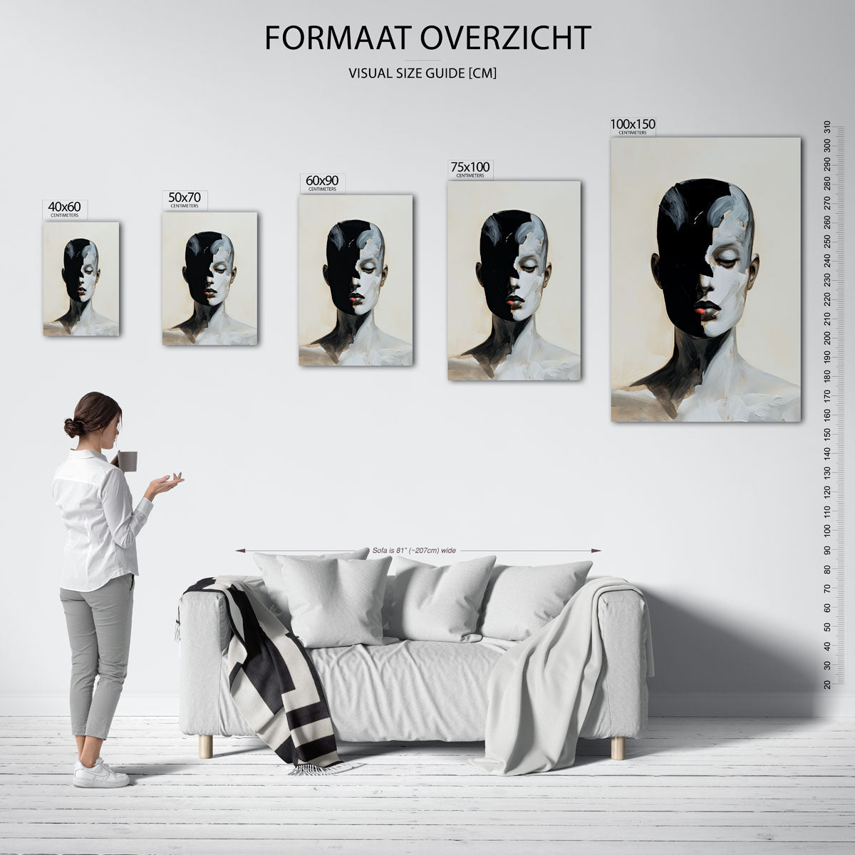 Dualiteit portret Kunstwerk