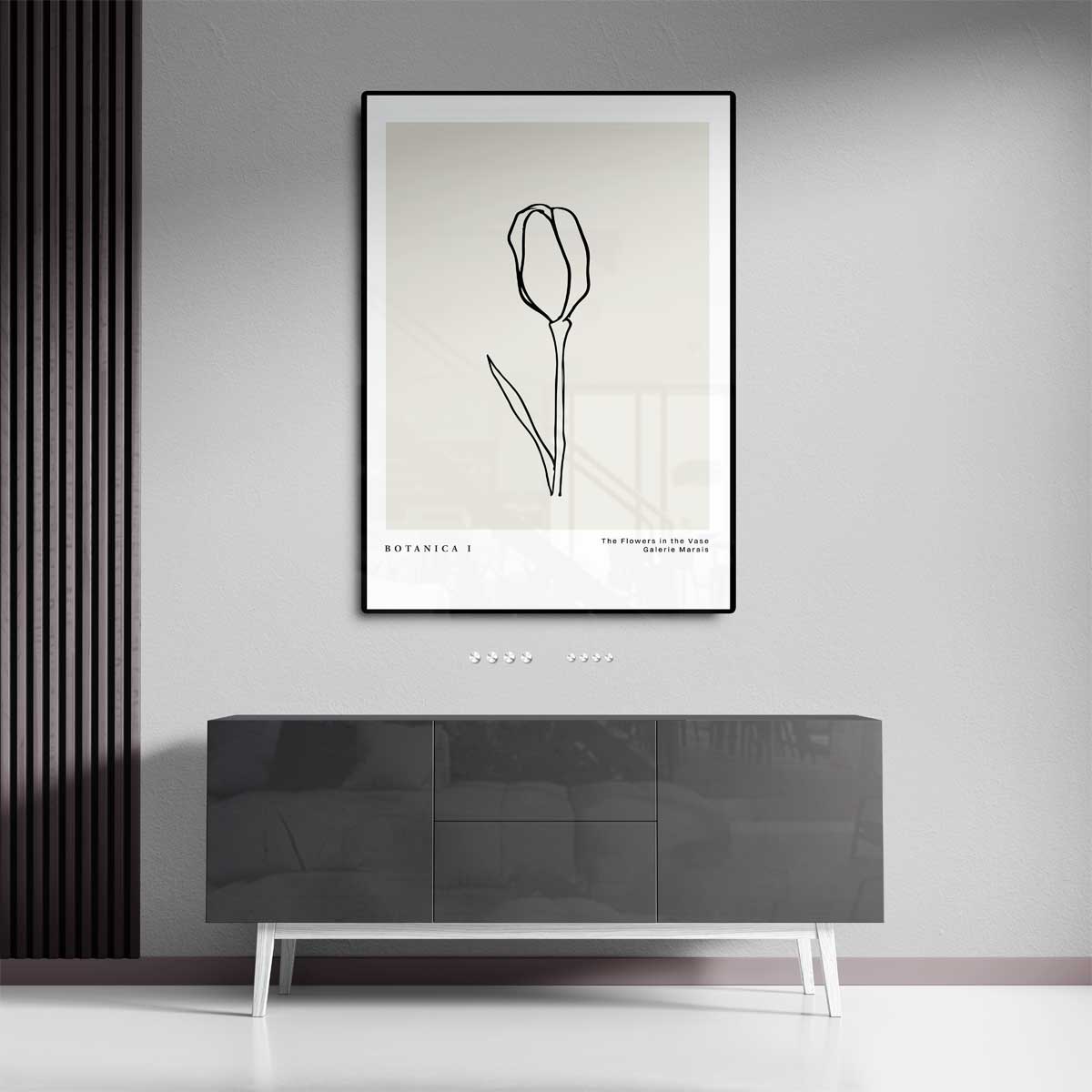 Minimalistische Tulpenkunst Kunstwerk-canvas-dibond-plexiglas-wanddecoratie-WallArtistic