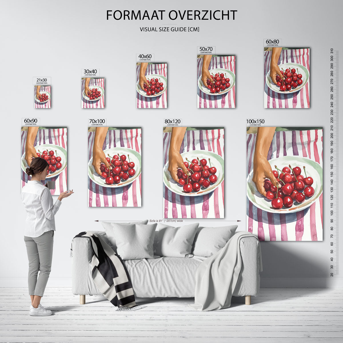 Kersen op schaal Poster