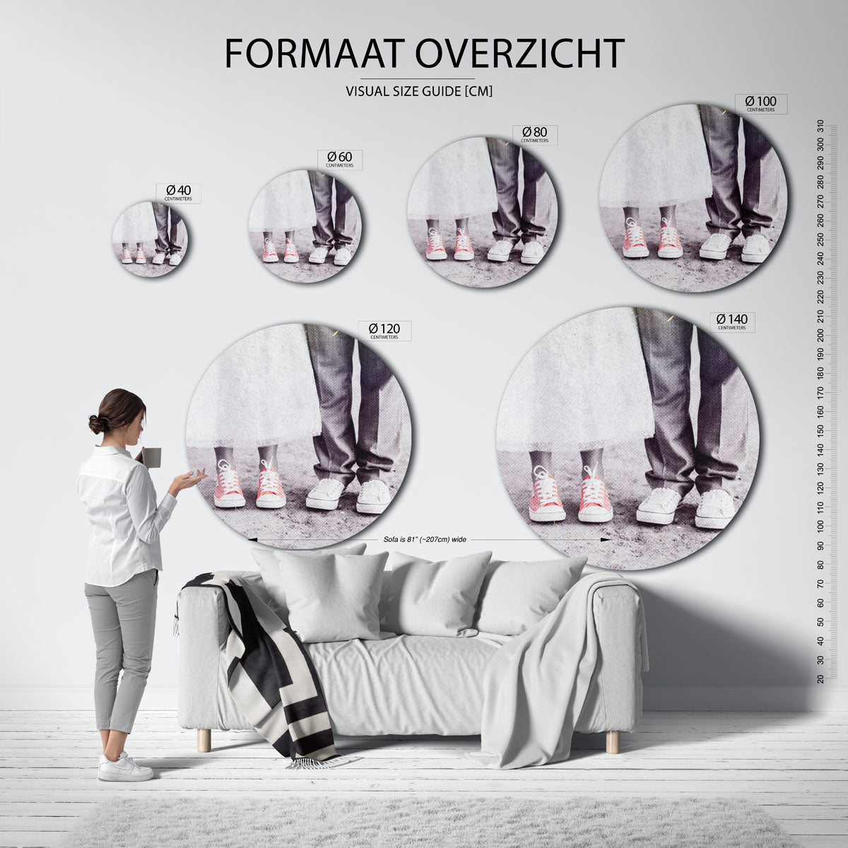 Sneakers en voeten Muurcirkel