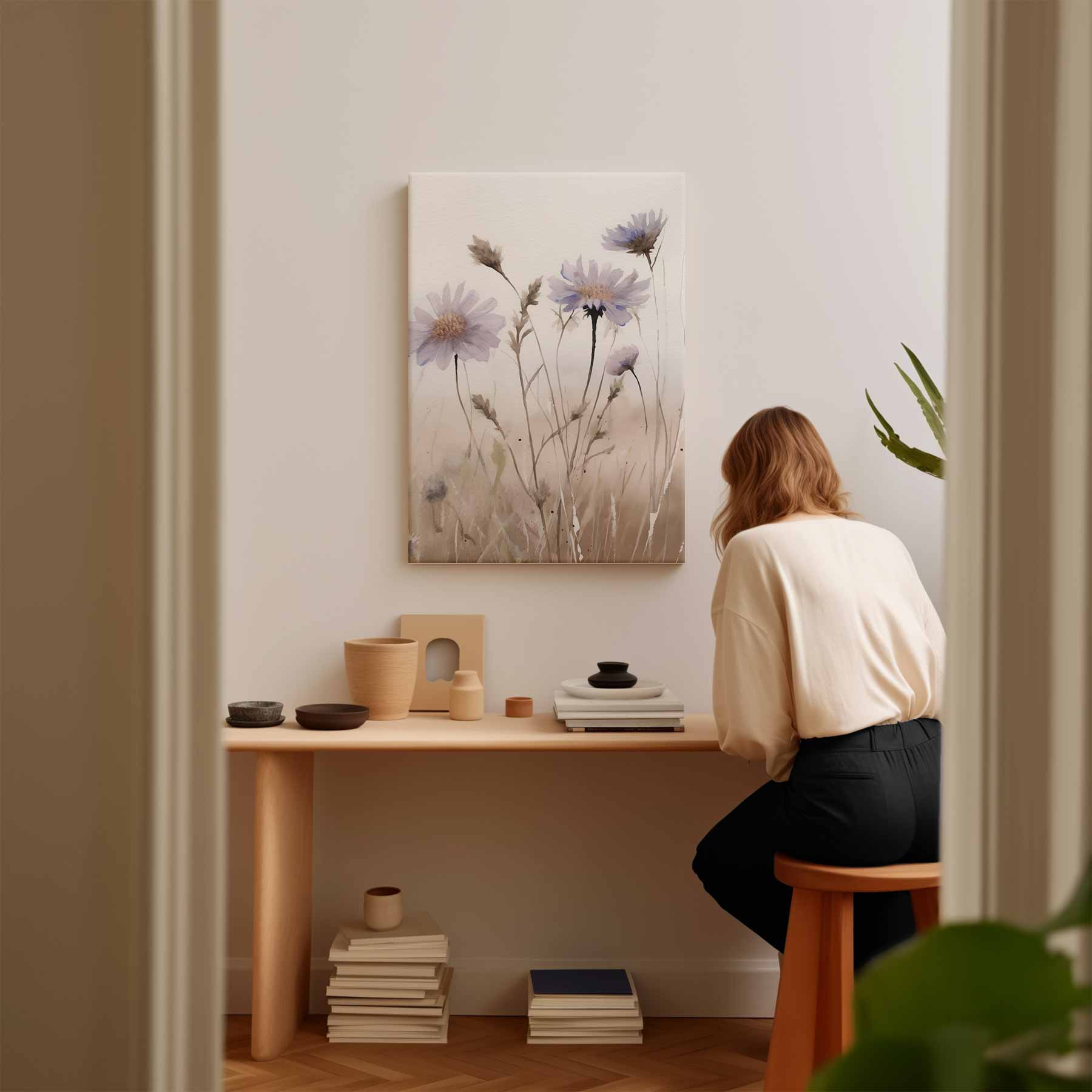 Zachte Bloemendroom Kunstwerk-canvas-dibond-plexiglas-wanddecoratie-WallArtistic