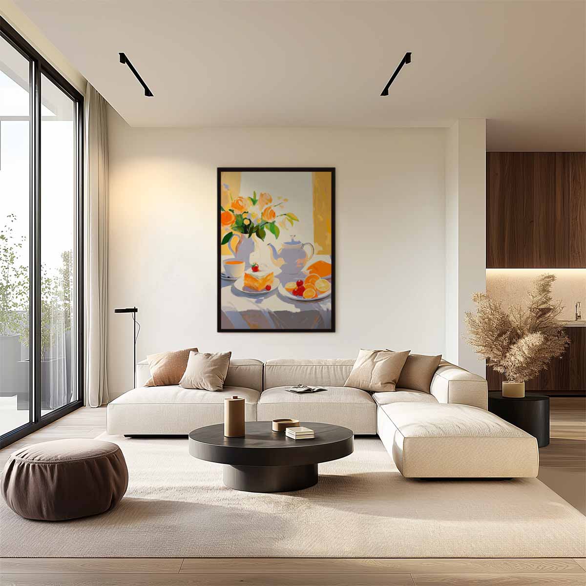 Zonnige Ontbijtstilleven Kunstwerk-canvas-dibond-plexiglas-wanddecoratie-WallArtistic