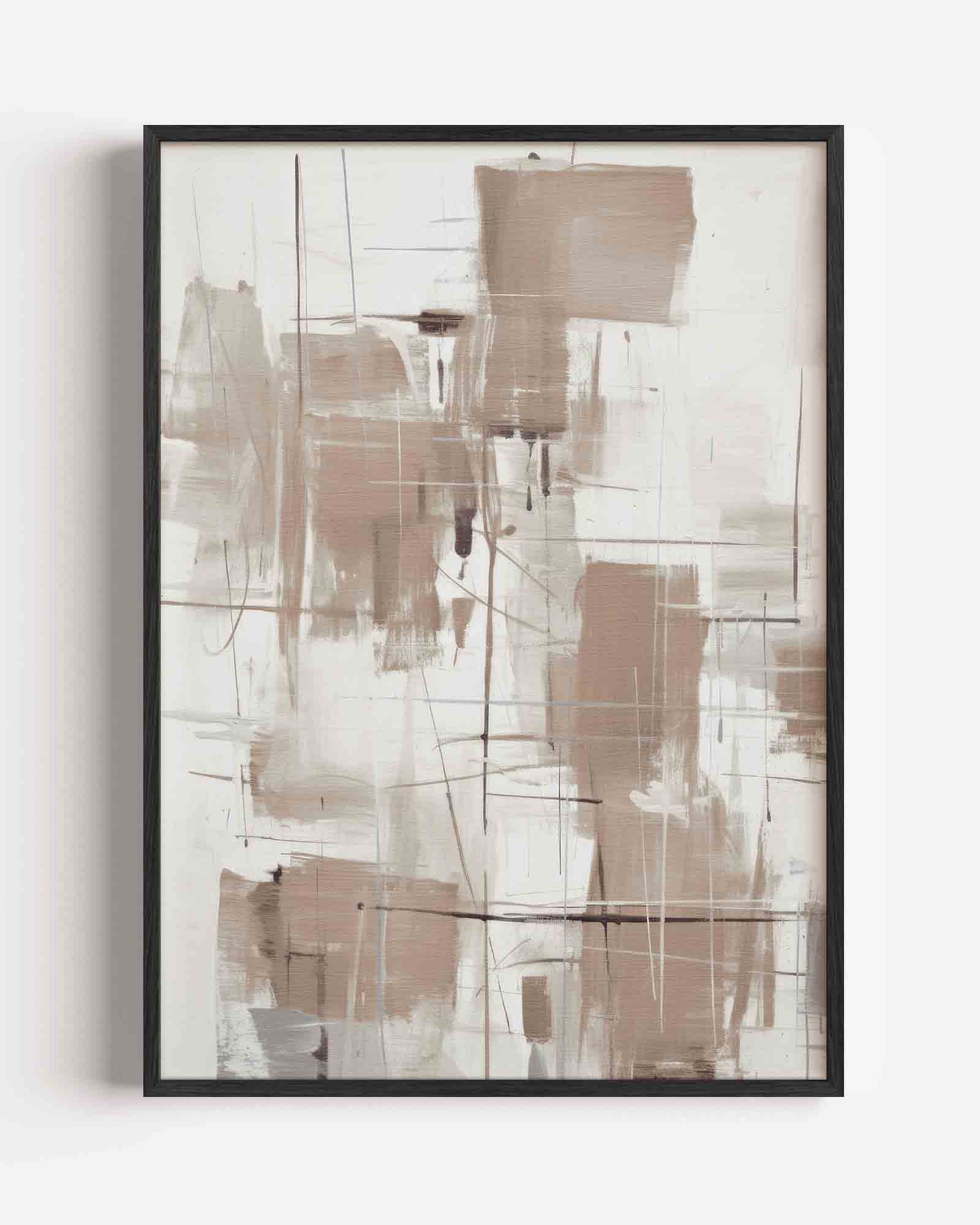 Abstracte beige vormen Poster