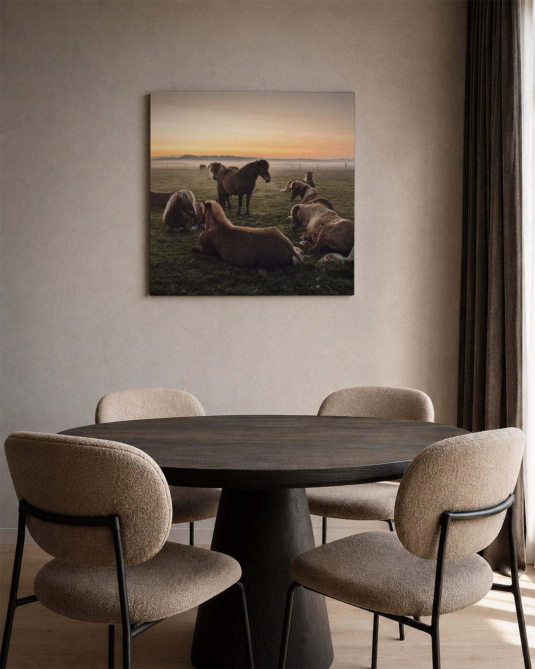 Rustige paardenweide Kunstwerk