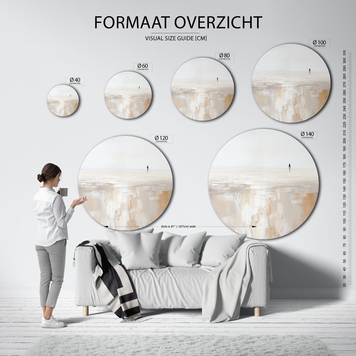 Wandelaar op horizon Muurcirkel