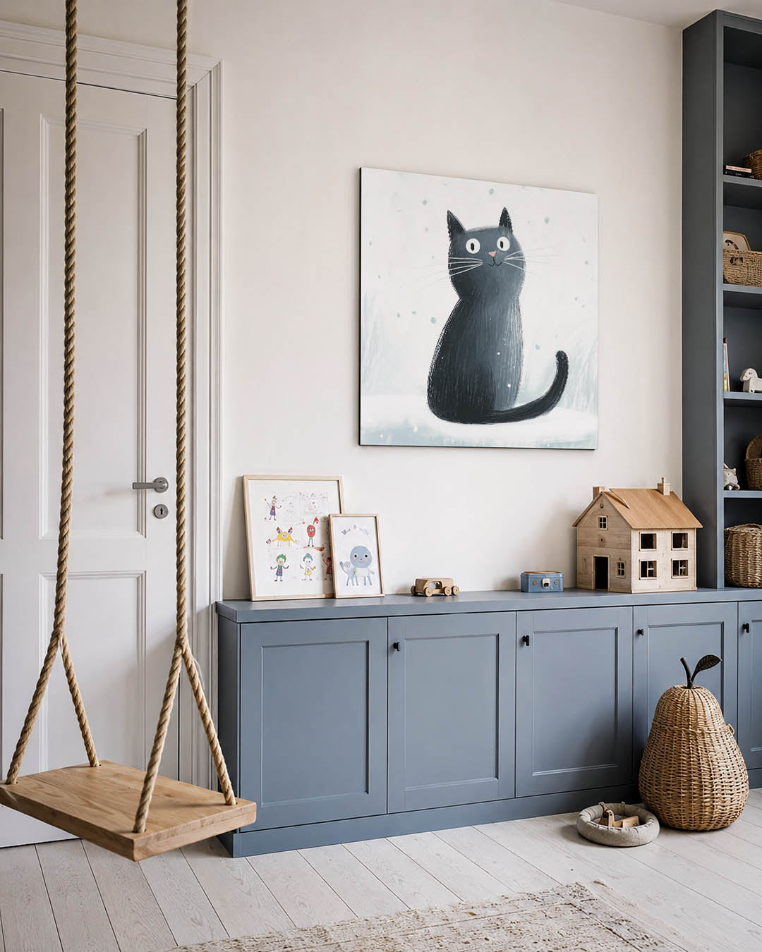 Speelse kat illustratie Kunstwerk