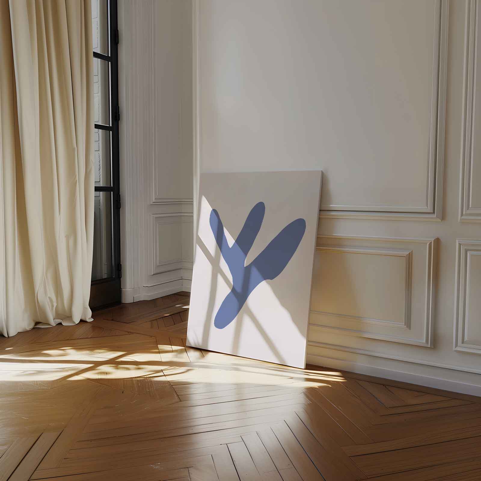 Blauwe Abstracte Vormen Kunstwerk-canvas-dibond-plexiglas-wanddecoratie-WallArtistic