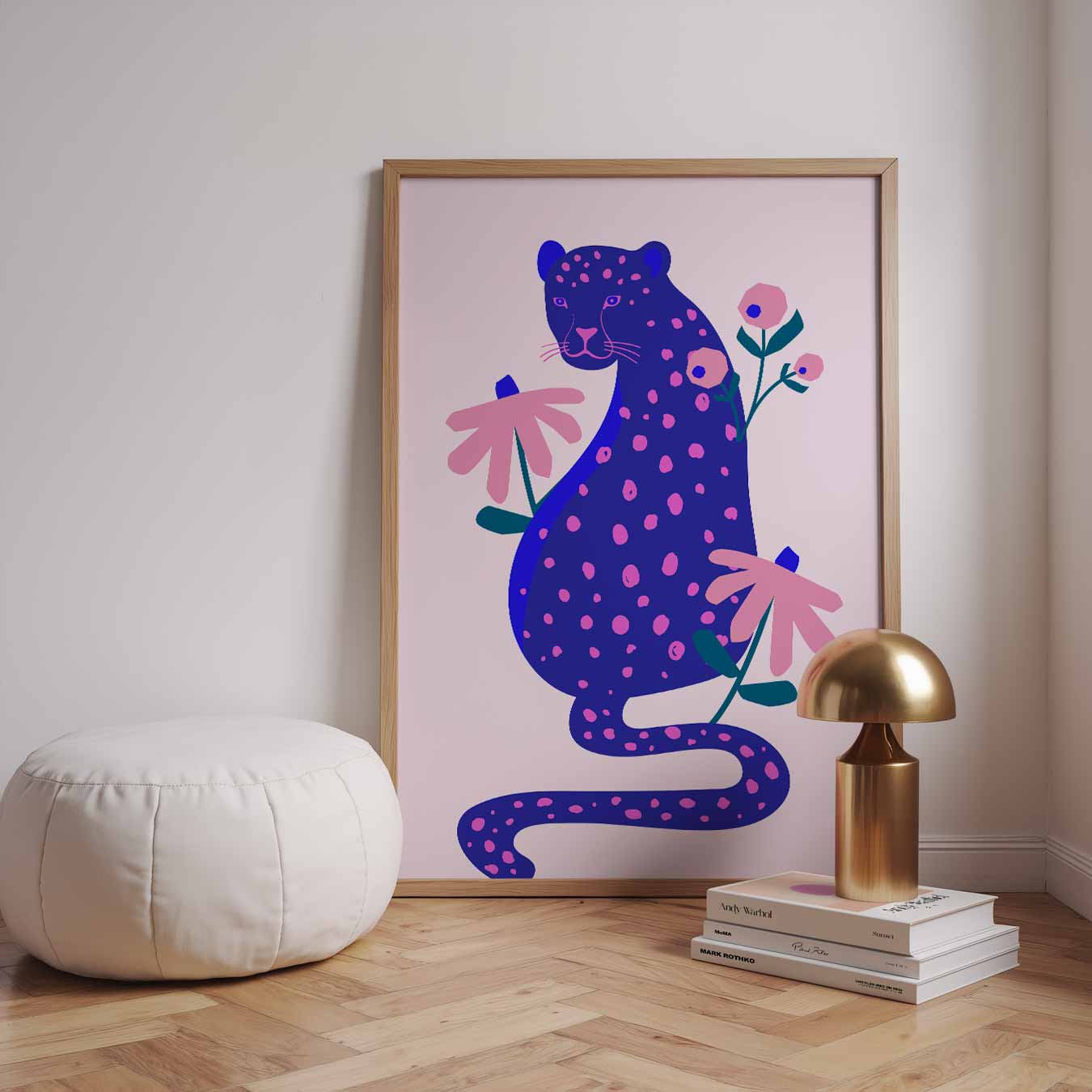 Vrolijke Luipaard Kunstprint Poster-WallArtistic
