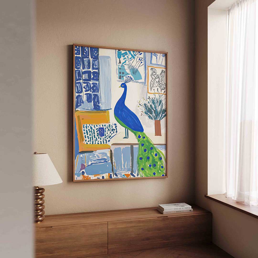 Pauw in interieur Poster