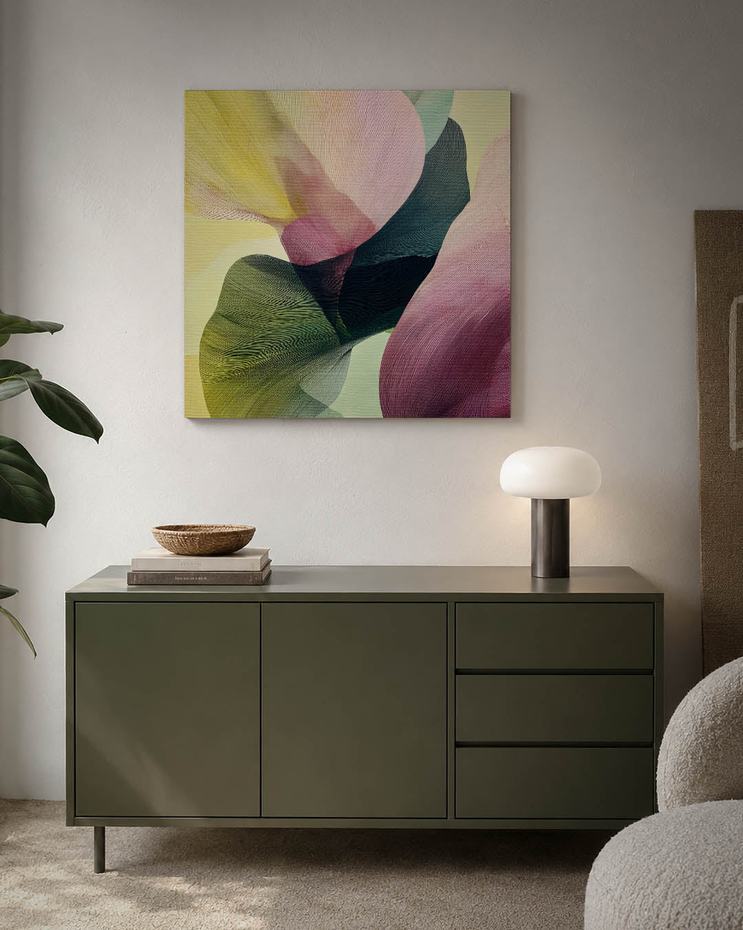 Vloeiende kleurencompositie Kunstwerk