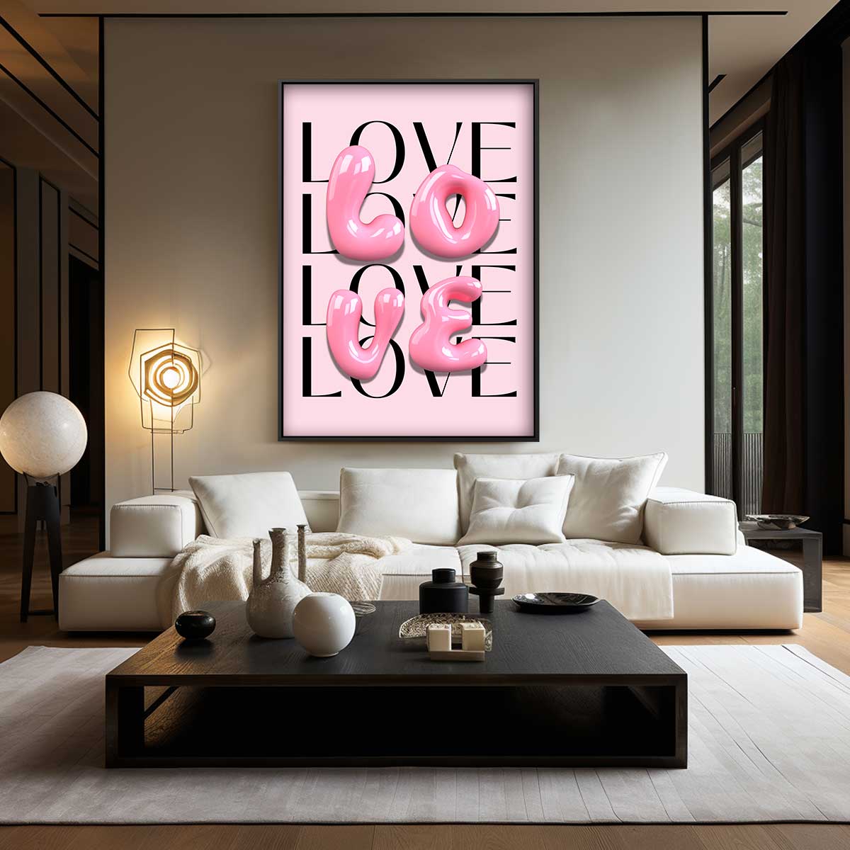 Liefde in Bubblegum Roze Kunstwerk-canvas-dibond-plexiglas-wanddecoratie-WallArtistic