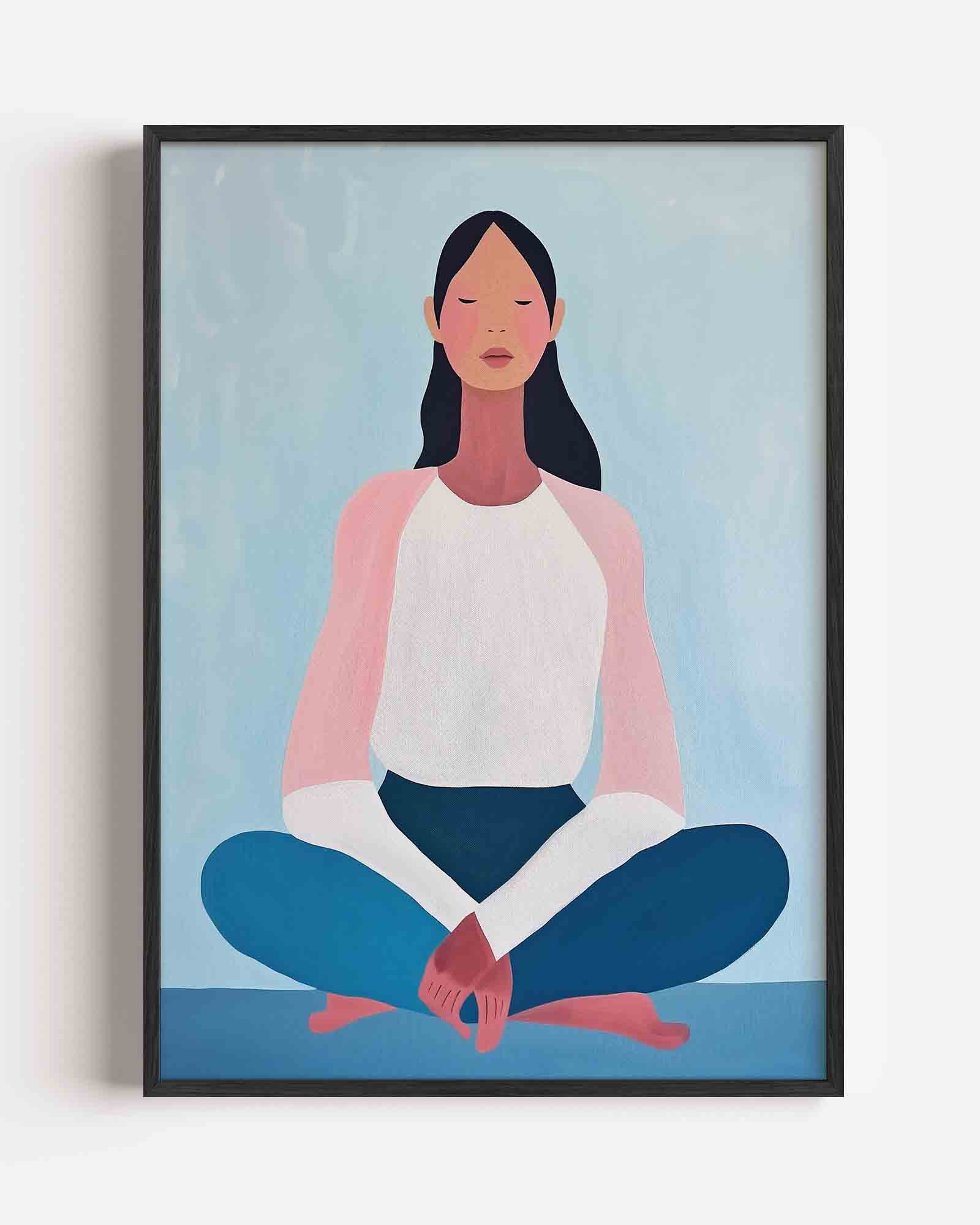 Mediterende figuur Poster