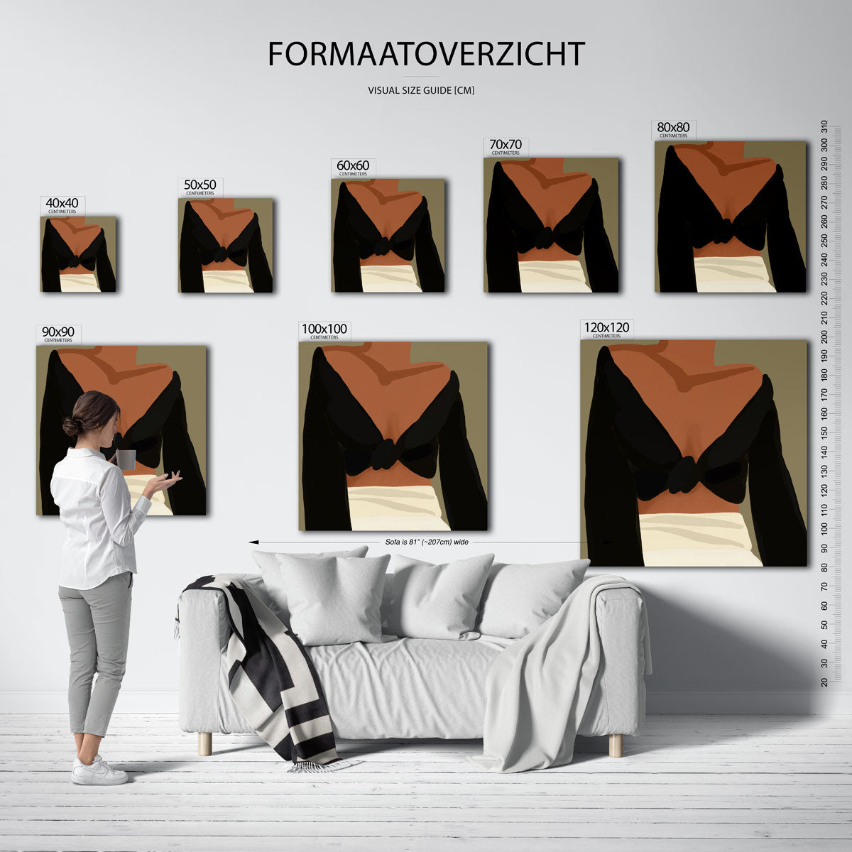 Vrouw in zwarte top Poster