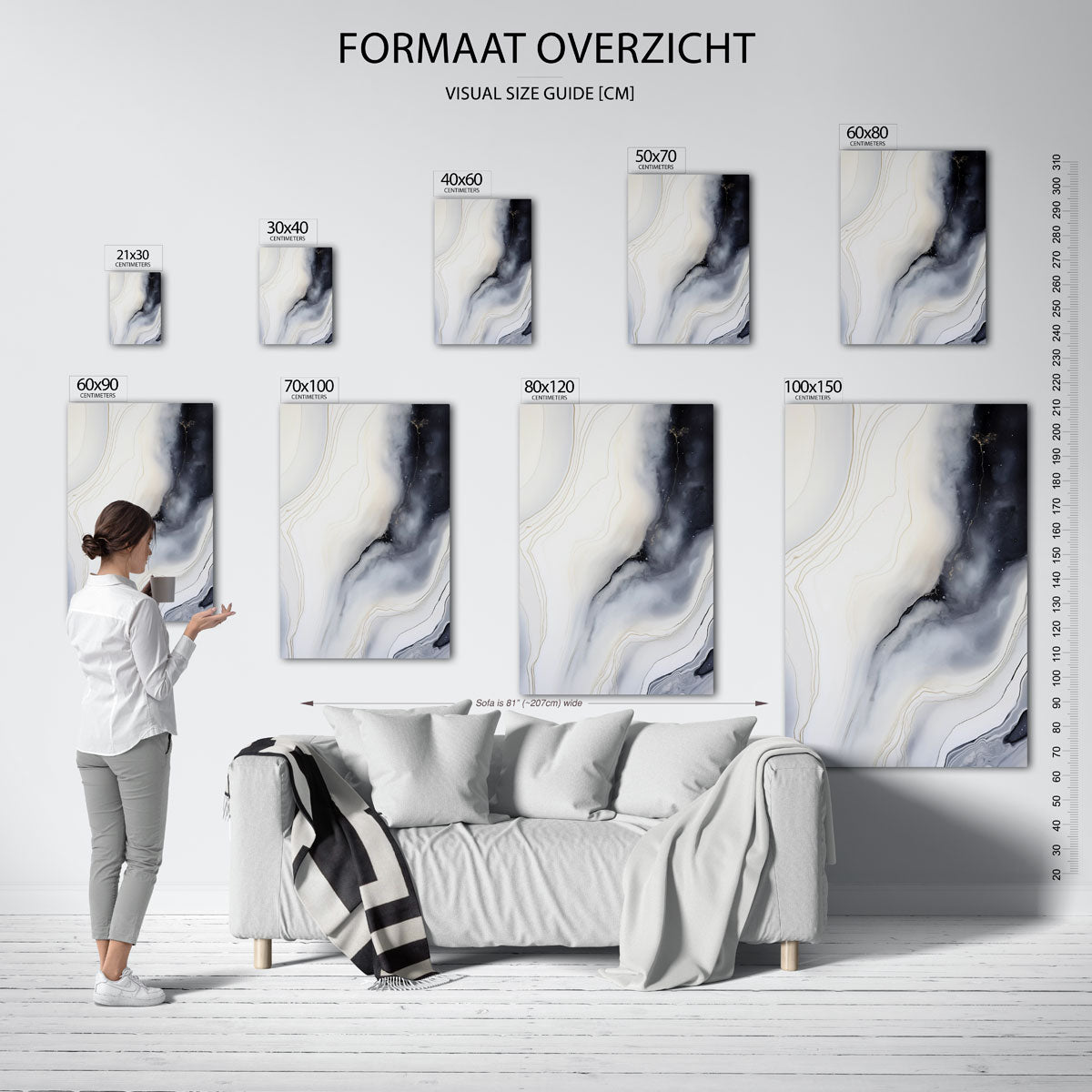 Abstracte lijnen en golven Poster