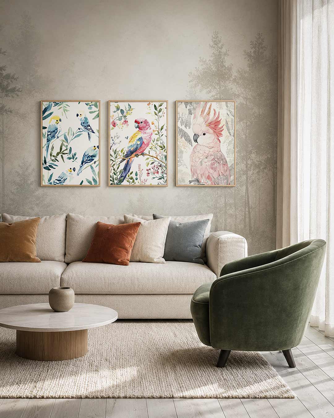 Vogels en bladeren Posterset