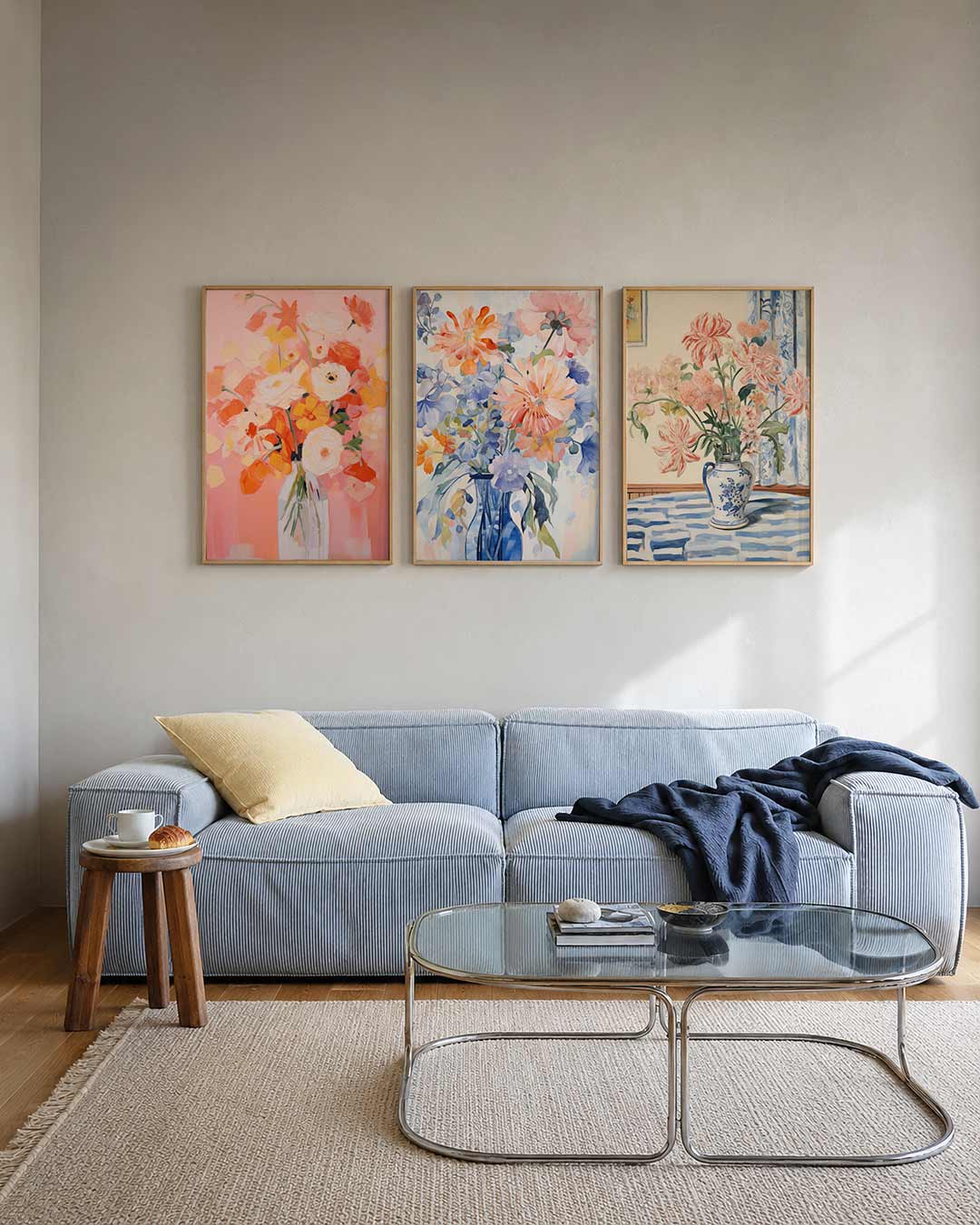 Bloemrijke kleurvlakken Posterset