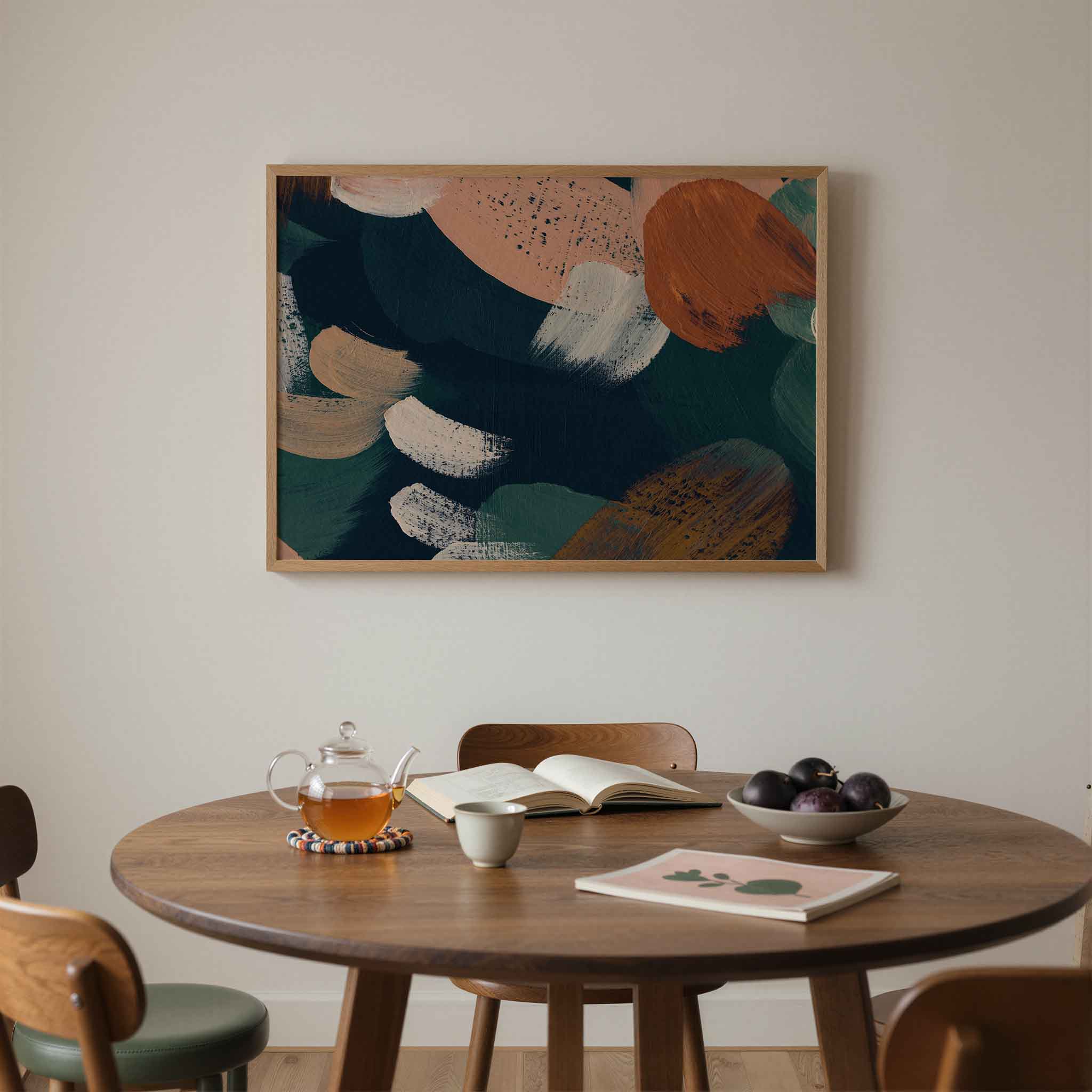 Abstracte penseelstreken Poster