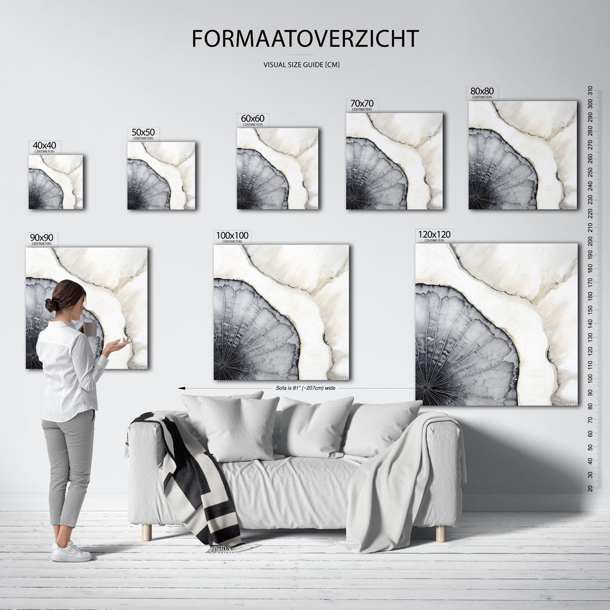 Abstracte zwart wit lijnen Poster