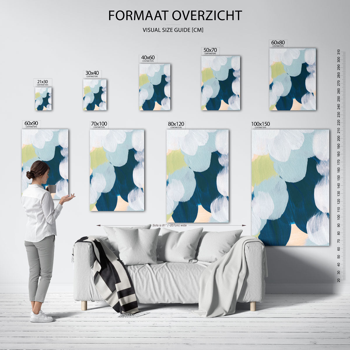 Abstracte penseelstreken Poster