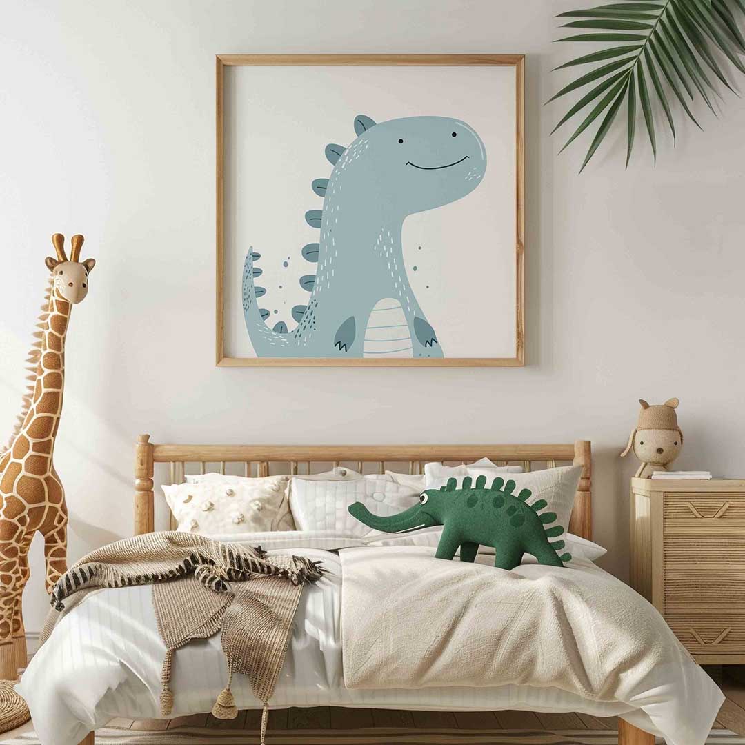 Blauwe dinosaurus Poster