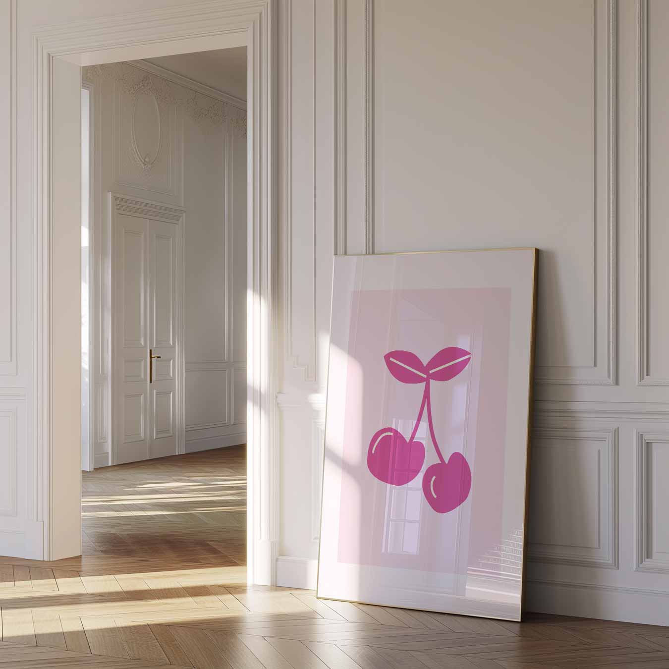 Schattige Kersen Illustratie Poster-WallArtistic