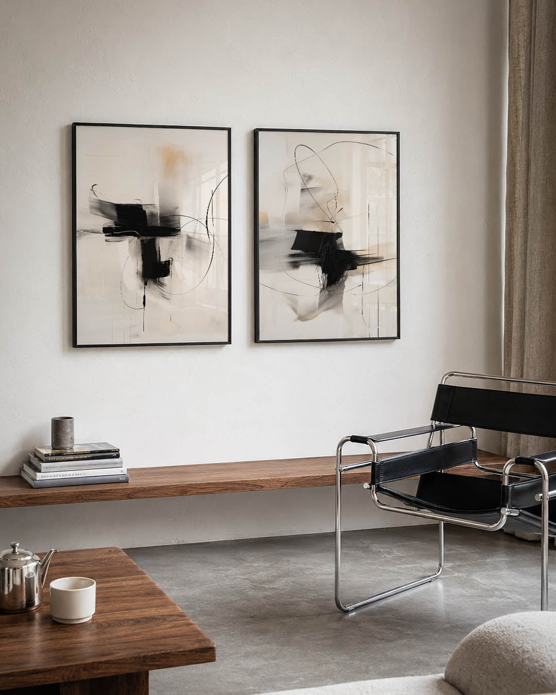 Zwart wit dynamiek Posterset